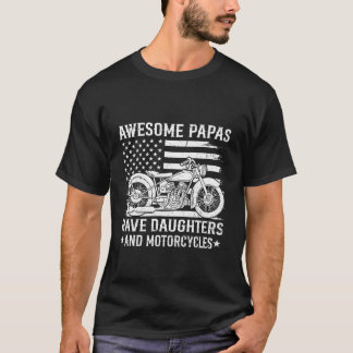 T-shirt Drapeau Des Papas Géniaux Ayant Des Filles Et Des
