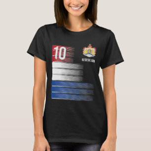 T-shirt Drapeau des Pays-Bas 10 Hommes Femmes Orange Néerl