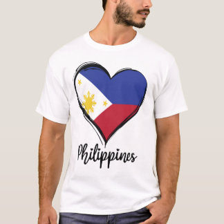 T-shirt Drapeau des Philippines Cœur Pinoy Philippin
