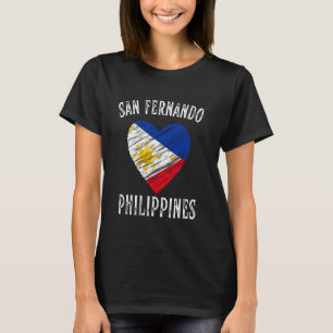 T-shirt Drapeau des Philippines Cœur Ville de San Fernando