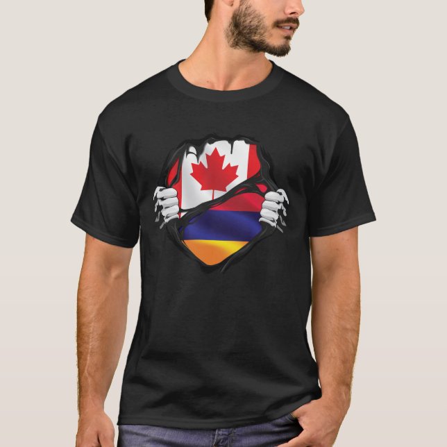 T-shirt Drapeau des racines arrachées des mains canadienne (Devant)