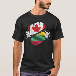 T-shirt Drapeau des racines arrachées des mains canadienne