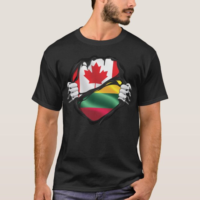 T-shirt Drapeau des racines arrachées des mains canadienne (Devant)