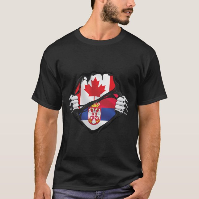 T-shirt Drapeau des racines arrachées des mains canadienne (Devant)