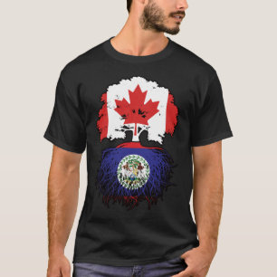 T-shirt Drapeau des racines d'arbre du Canada bélizien can