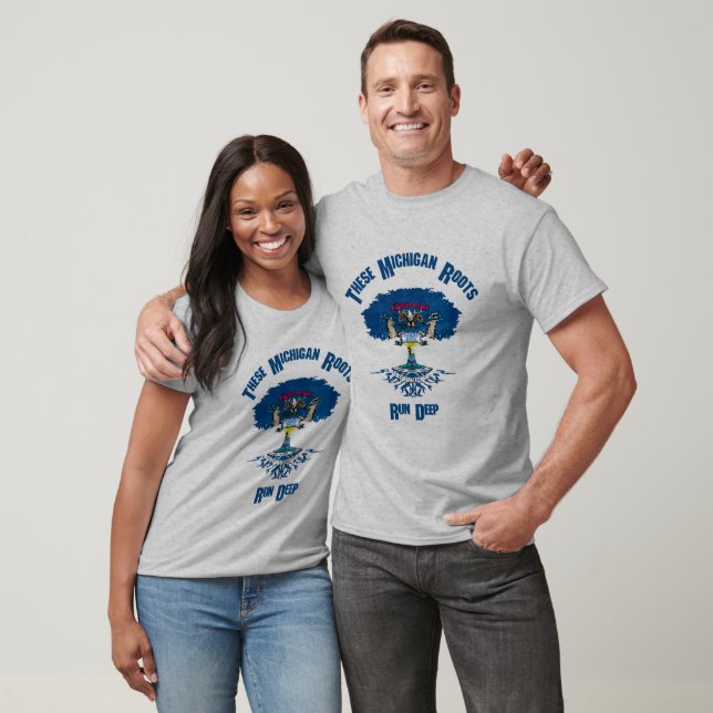T-shirt Drapeau des racines du Michigan (Unisexe)