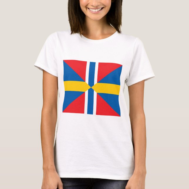 T-shirt Drapeau des syndicats de la Norvège Suède (Devant)