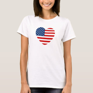 T-shirt Drapeau des USA de forme de coeur customisé