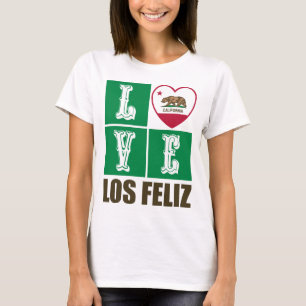 T-shirt Drapeau d'État de Californie Coeur Los Feliz