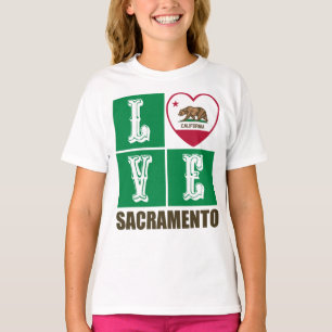 T-shirt Drapeau d'État de Californie Coeur Sacramento