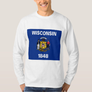 T-shirt Drapeau d'État du Wisconsin