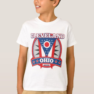 T-shirt Drapeau d'État patriotique bleu rouge de Cleveland