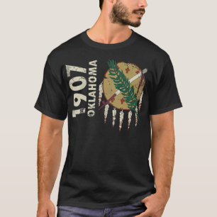 T-shirt Drapeau d'État vintage de l'Oklahoma 1907