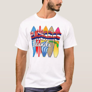 T-shirt Drapeau d'Hawaï de planches de surf