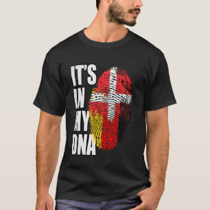 T-shirt Drapeau d'héritage ADN allemand et danois