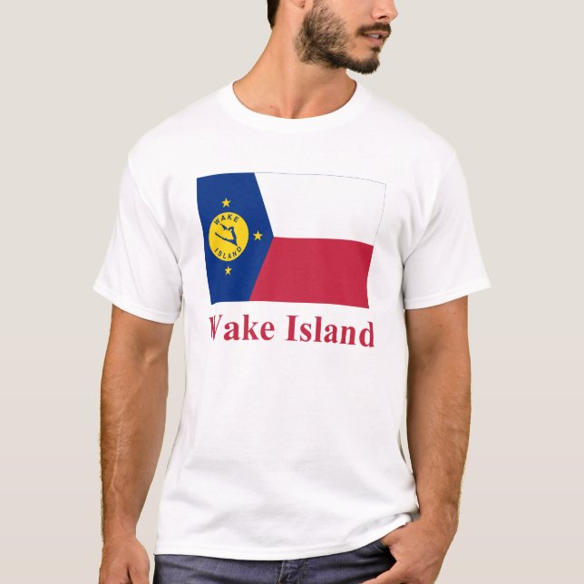 T-shirt Drapeau d'île de sillage avec le nom (Devant)