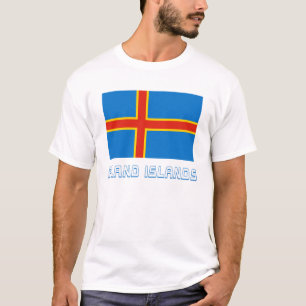 T-shirt Drapeau d'îles d'Aland avec le nom