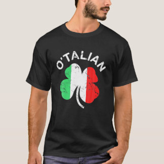 T-shirt Drapeau d'Italie Shamrock O'talian St Patrick