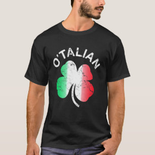 T-shirt Drapeau d'Italie Shamrock O'talian St Patrick