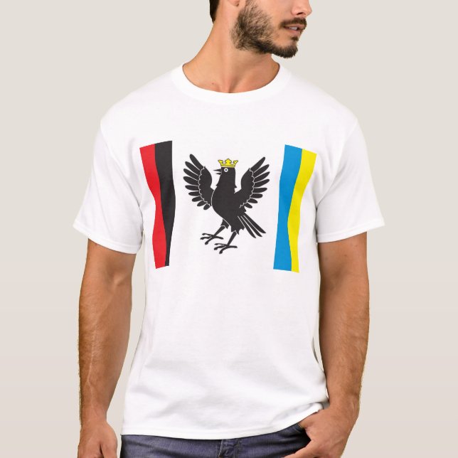 T-shirt Drapeau d'Ivano-Frankivsk Oblast, Ukraine (Devant)