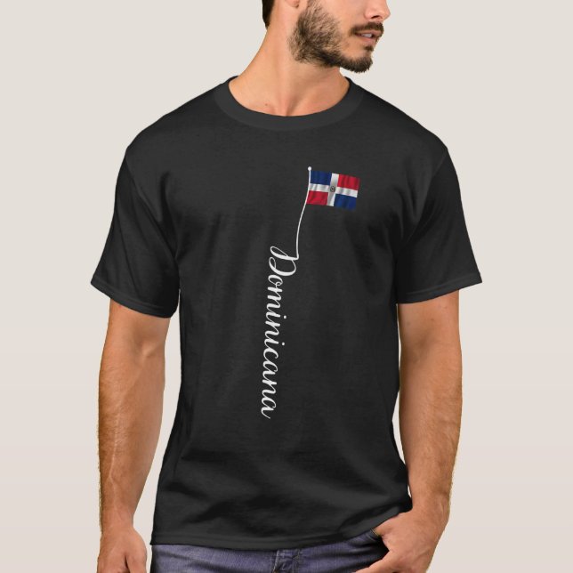 T-shirt Drapeau Dominicana Signature République Dominicain (Devant)