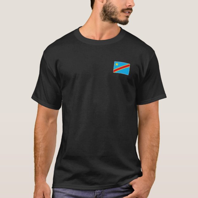 T-shirt Drapeau Dr Congo avec colo national congolais Vint (Devant)