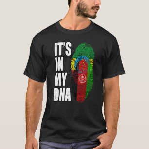 T-shirt Drapeau Drapeau De L'Adn À Mélange Afghan Et Ethio