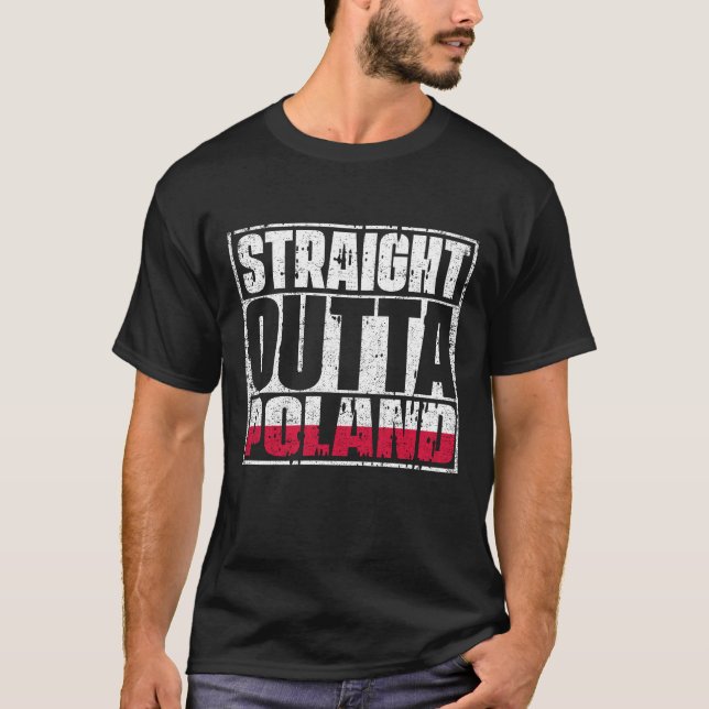 T-shirt Drapeau Droit À L'Extérieur De La Pologne (Devant)