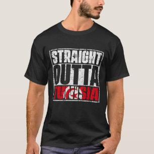 T-shirt Drapeau Droit En-Dehors De Tunisie