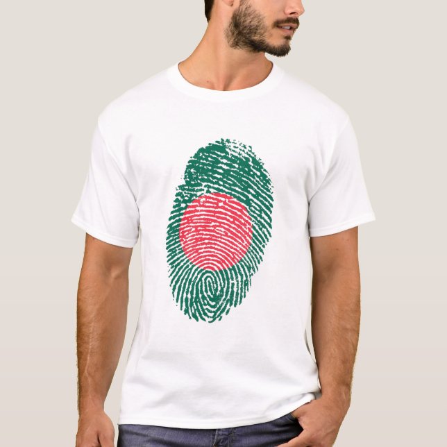 T-shirt Drapeau du Bangladesh empreintes digitales Country (Devant)