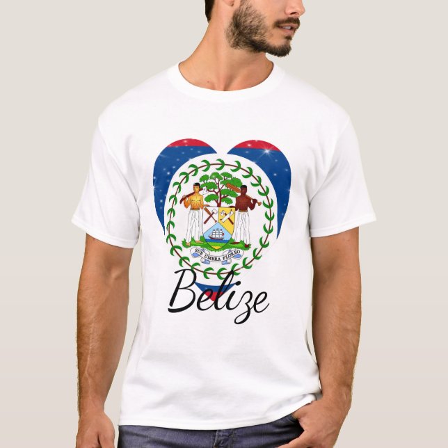 T-shirt Drapeau du Belize. (Devant)