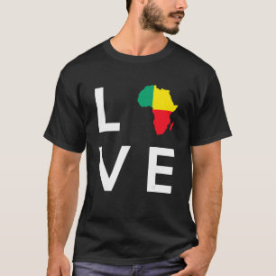 T-shirt Drapeau du Bénin Amour Afrique Silhouette du conti