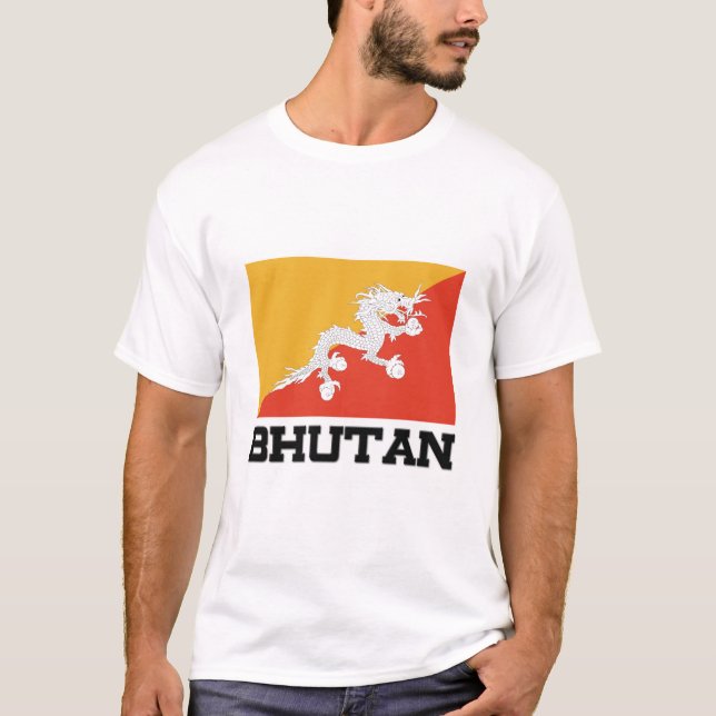 T-shirt Drapeau du Bhoutan (Devant)