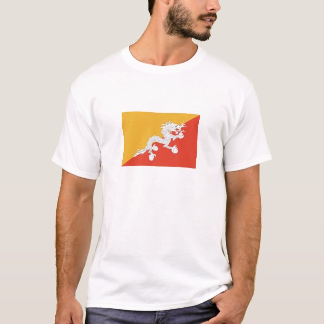T-shirt Drapeau du Bhoutan patriotique (Devant)