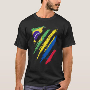 T-shirt Drapeau du Brésil Colombie Cultivé Patriote Countr