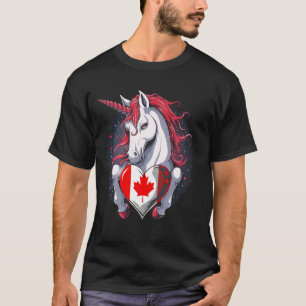 T-shirt Drapeau du Canada Canada Feuille d'érable Licorne
