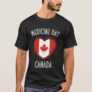 T-shirt Drapeau du Canada Cœur Ville de Medicine Hat