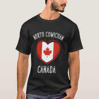 T-shirt Drapeau du Canada Cœur Ville de North Cowichan