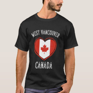 T-shirt Drapeau du Canada Cœur Ville de West Vancouver