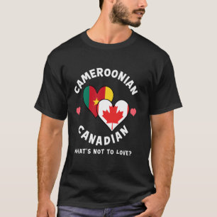 T-shirt Drapeau Du Coeur Camerounais Canadien Qu'est-ce Qu