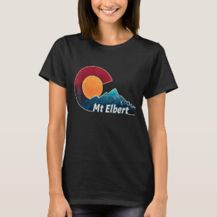 T-shirt Drapeau Du Colorado Et Montagne Stylisé Mont Elber