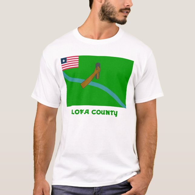 T-shirt Drapeau du comté de Lofa avec le nom (Devant)