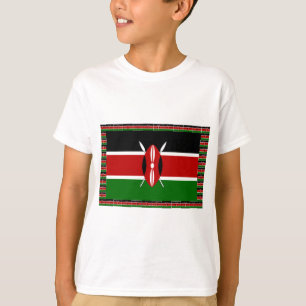 T-shirt Drapeau du Kenya : avec cadre de drapeau miniature