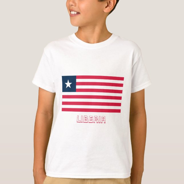 T-shirt Drapeau du Libéria avec le nom (Devant)