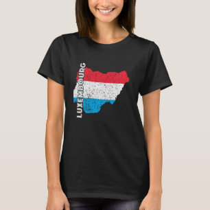 T-shirt Drapeau du Luxembourg Carte Vintage Letzebuerg Lux
