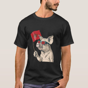 T-shirt Drapeau du Maroc Cochon Racines Marocaines Fierté 