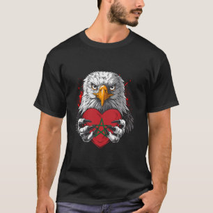 T-shirt Drapeau du Maroc Racines Marocaines Cœur Aigle Fie