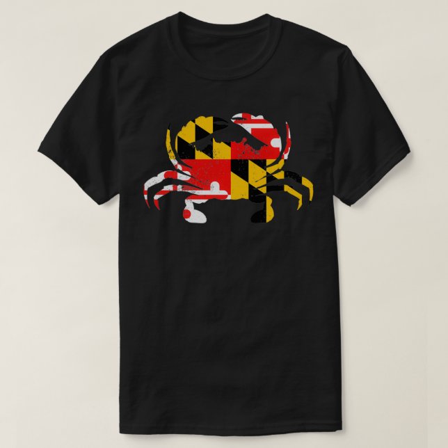 T-shirt Drapeau du Maryland Crabe bleu Crabe de mer Fruits (Design devant)