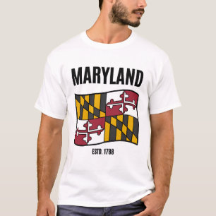 T-shirt Drapeau du Maryland États-Unis
