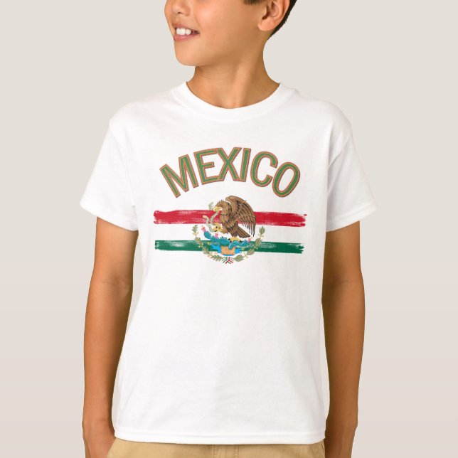 T-shirt Drapeau du Mexique de Mexicain (Devant)